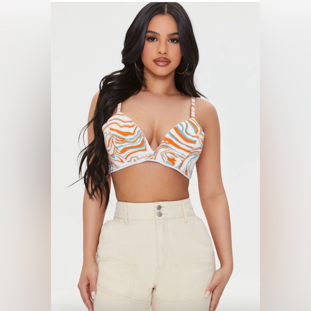 Forever 21 Abstract Print Crop Top